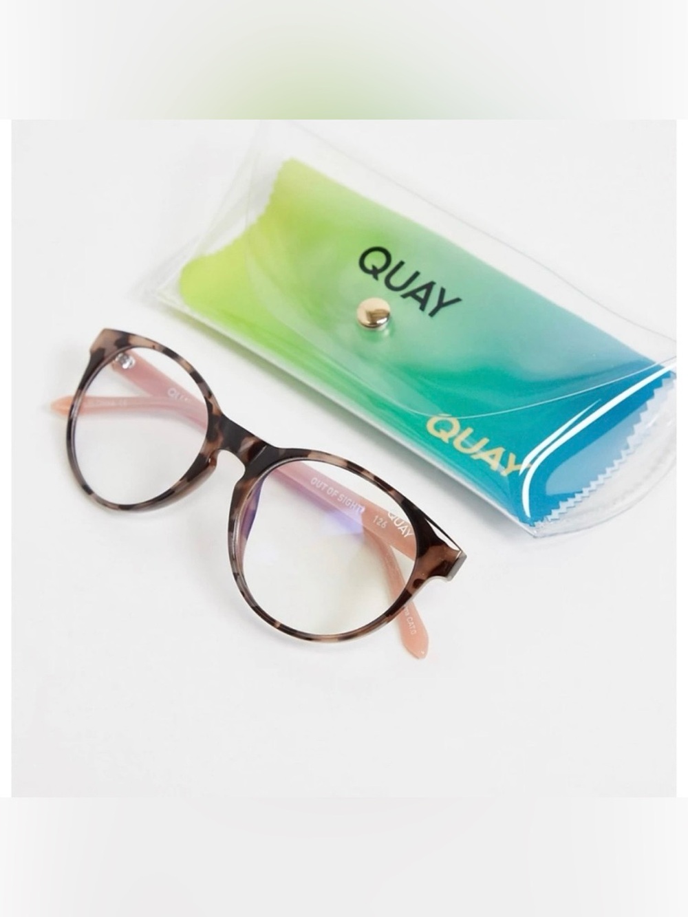 Quay Australia Round Sunglasses in Tortoise with Pink Temples